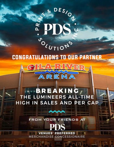 Congratulations to Gila River Arena for breaking the all-time high in sales and per cap