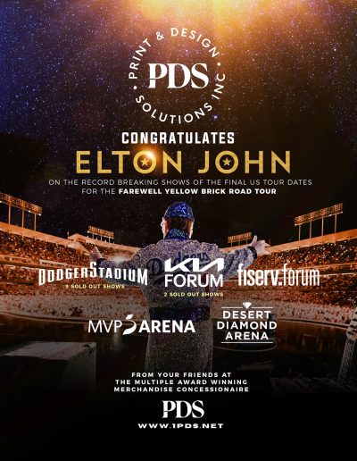 PDS congratulates Elton John on his Goodbye Tour