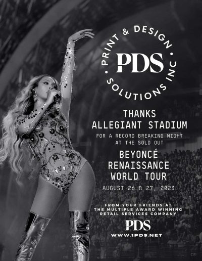 PDS Congratulates Beyonce and Allegiant Stadium