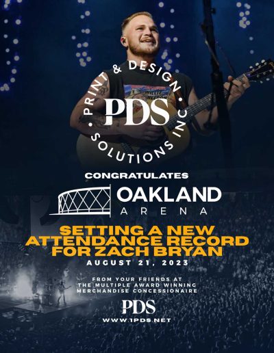 PDS Congratulates Oakland Arena and Zach Bryan