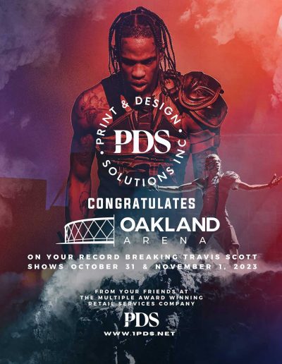 PDS Congratulates Travis Scott and Oakland Arena
