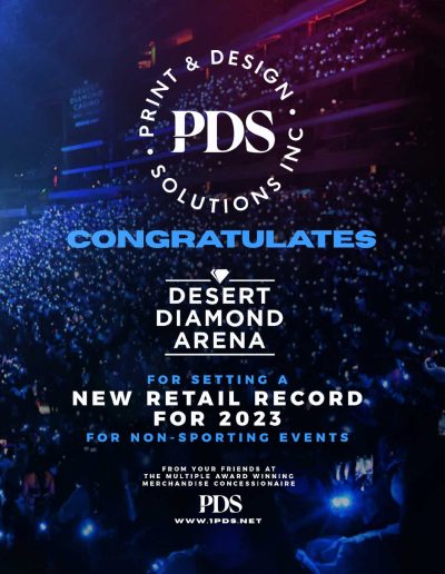 PDS congratulates Desert Diamond Arena for 2023 Retail Record