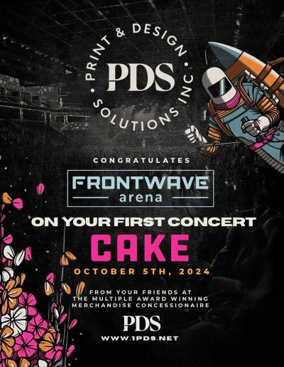 PDS congratulates Frontwave Arena on its first concert with Cake