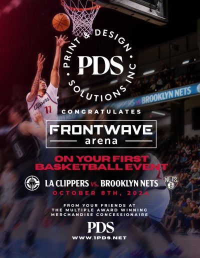 PDS congratulates Frontwave Arena on its first basketball event between the LA Clippers and Brooklyn Nets